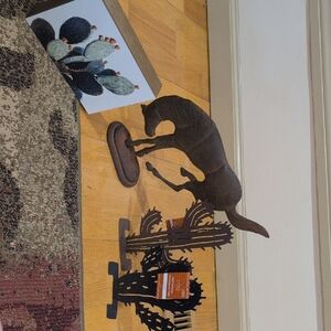 Ashland Santa fe Rustic Brown Horse and Cactus Table Decor New W/Tags 4 Pieces